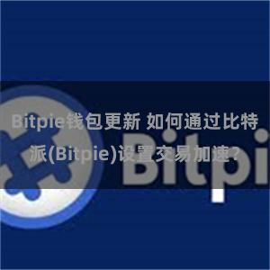 Bitpie钱包更新 如何通过比特派(Bitpie)设置交易加速？