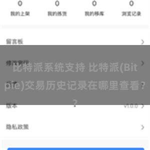 比特派系统支持 比特派(Bitpie)交易历史记录在哪里查看？