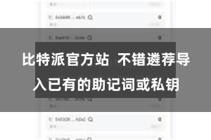 比特派官方站  不错遴荐导入已有的助记词或私钥